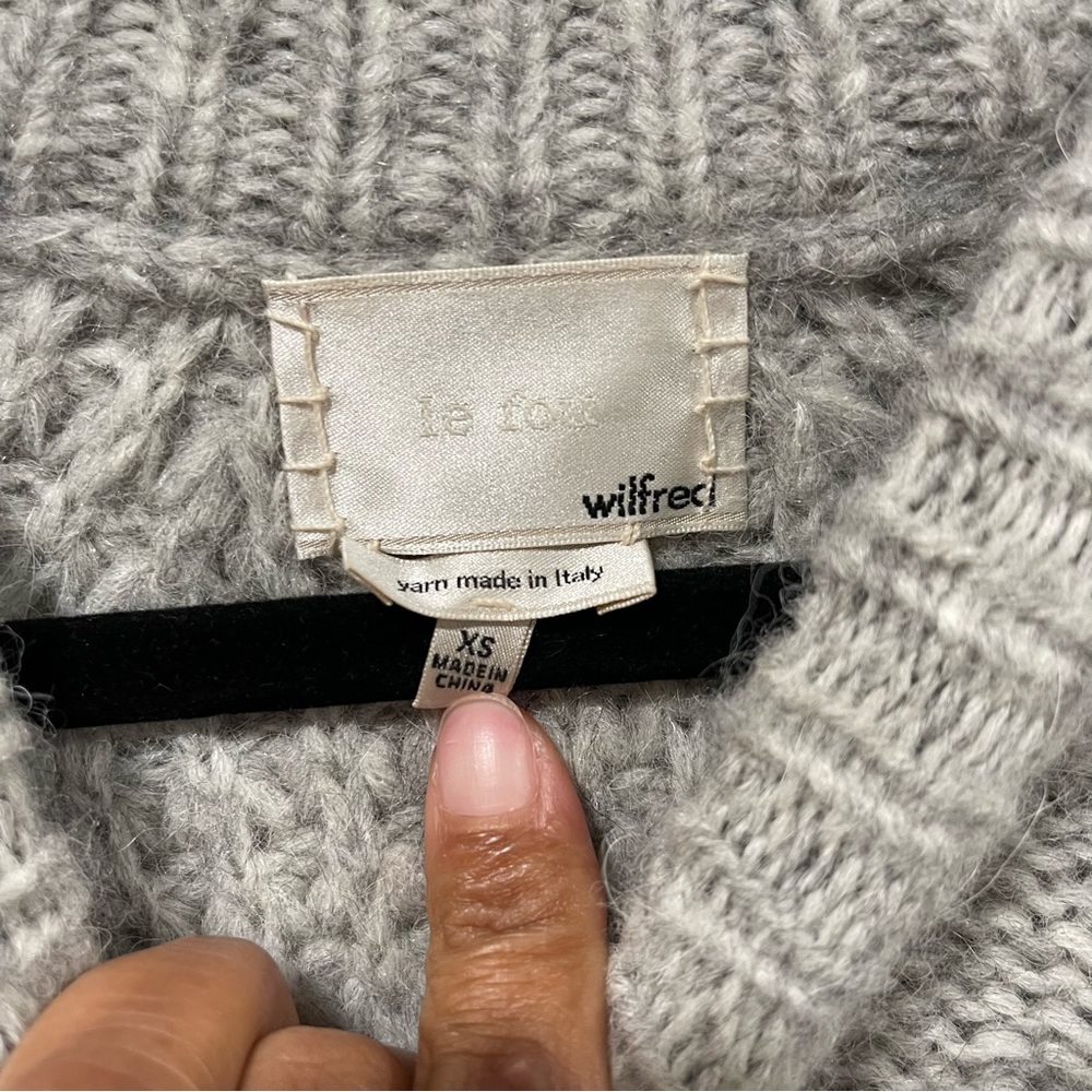 Le fou Wilfred by Aritzia Cableknit Sweater gray in size XS - Picture 4 of 6